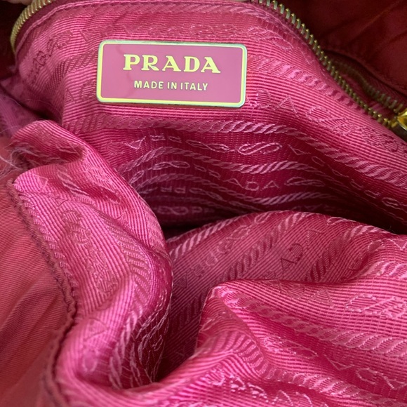Prada nylon tote , cranberry in color - Picture 4 of 8